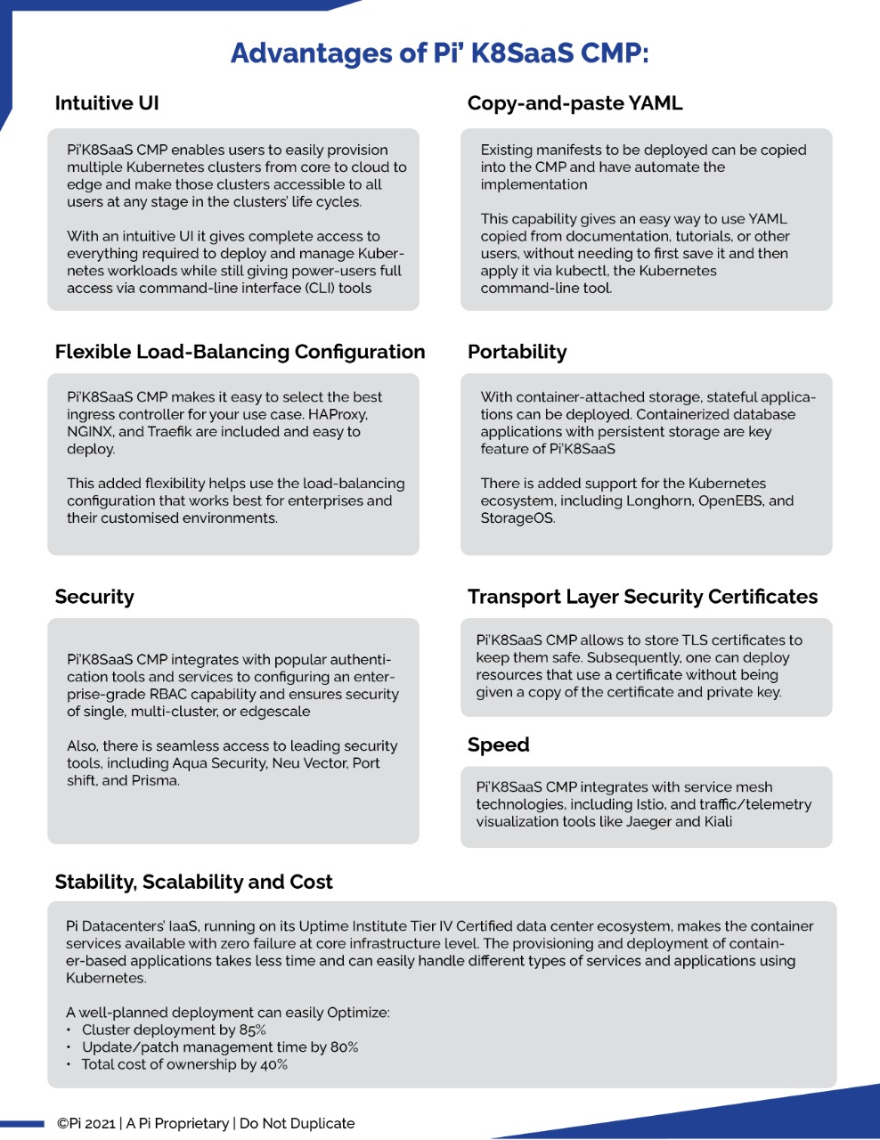 Advantages of pi K8SaaS CMP